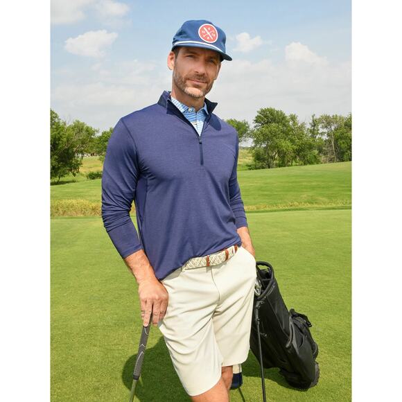 Greyson Guide Performance Quarter Zip Pullover Blue Golf Athletic NWT XXL